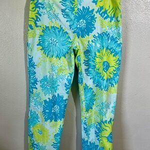 Lilly Pulitzer Originals Resort Fit Floral Zip Cropped Pant Sz 14 Tropical Chic